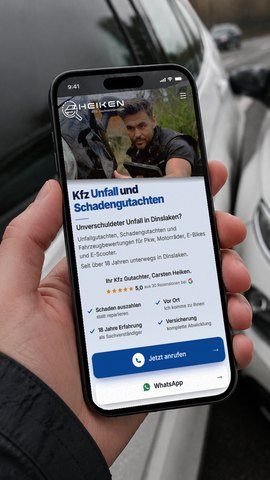 Schaden online melden beim Kfz Gutachter für Meerbusch